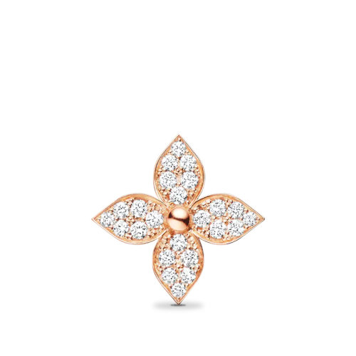Louis Vuitton/路易威登 BLOSSOM系列 經(jīng)典款單只18k金玫瑰金24顆鉆石星星花卉圖案耳釘Q96944