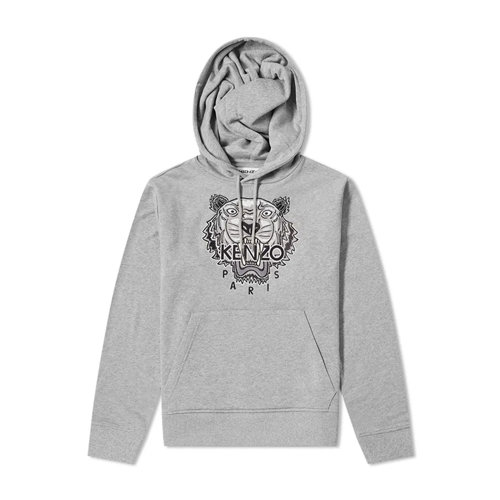 KENZO/高田賢三  男衛(wèi)衣男士圓領(lǐng)休閑虎頭印花衛(wèi)衣 灰色