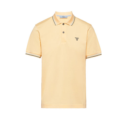 PRADA/普拉達(dá) 22年早春新款 男士香草色珠地棉短袖Polo衫UJN765_1ZMI_F0032_S_212