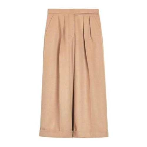MaxMara/麥絲瑪拉 女士米色時(shí)尚休閑闊腿褲 MICIO 001