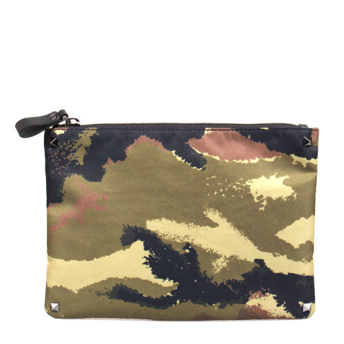 Valentino/華倫天奴  男包女包迷彩色織物時尚百搭拉鏈開合手拿包  RY2P0338EFI HF8