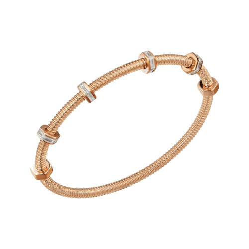 CARTIER/卡地亞  éCROU DE CARTIER系列 18k金玫瑰金鉆石螺母手鏈N6714517