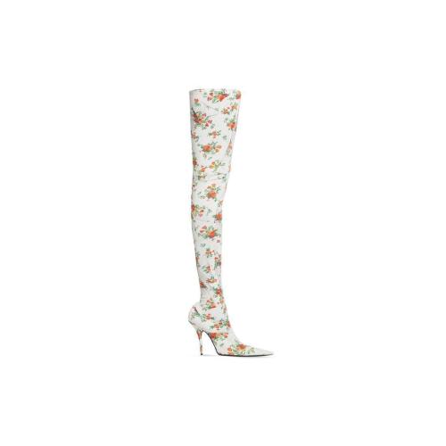  BALENCIAGA巴黎世家 22年秋冬 女士 過膝靴 Womens Knife 110mm Over-the-knee Boot Paper Cru