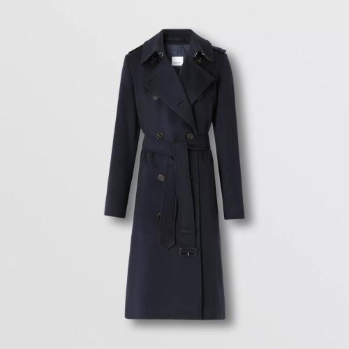  BURBERRY 22年秋冬 女士 肯辛頓版型羊絨 Trench 風(fēng)衣 80581931