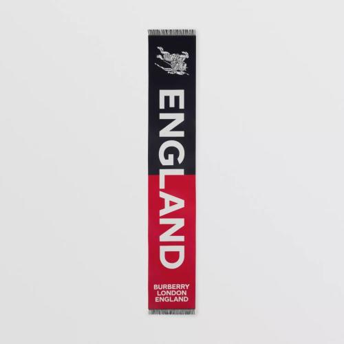  BURBERRY 22年秋冬 女士 蒙太奇裝飾絲毛混紡提花圍巾 80594311