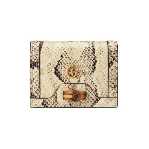  GUCCI古馳 22年秋冬 女士 Gucci Diana系列蟒蛇皮竹節(jié)卡包 658244 LU3XT 9528