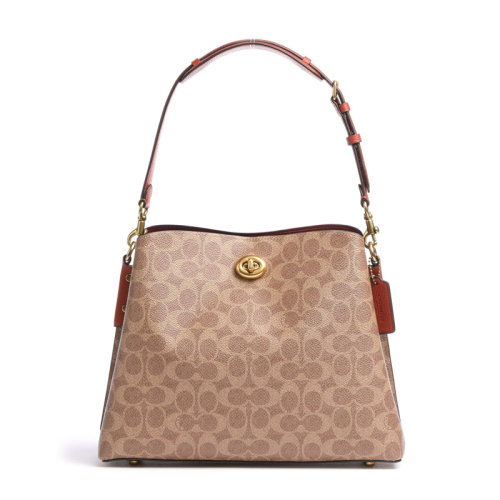 COACH/蔻馳(專柜) 女士卡其色經典老花帆布單肩包手提包 C2745B4NQ4