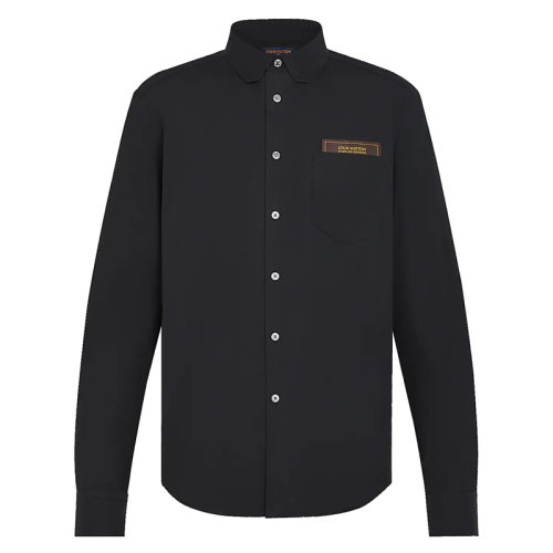 Louis Vuitton/路易威登 21年秋冬新款 男士黑色棉質(zhì)標(biāo)準(zhǔn)版型府綢襯衫1A7Y1S