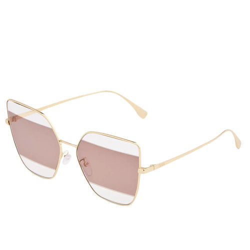 FENDI/芬迪 女士棕色鏡片和金色金屬鏡架貓眼太陽(yáng)鏡FOL008V1TF16QH