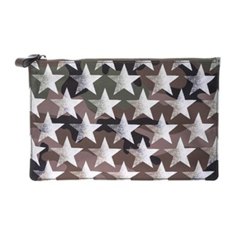 Valentino/華倫天奴  男包男士迷彩色織物時尚經(jīng)典星星圖案拉鏈?zhǔn)帜冒? MY2P0483NYQ U41