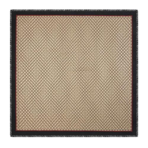  GUCCI古馳 22年秋冬 女士 GG蜜蜂圖案莫代爾真絲混紡披肩 551072 3GA40 1074