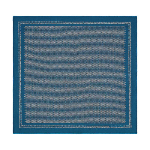 HERMES/愛(ài)馬仕 22年早春新款 45 H au Maillon系列 男士海軍藍(lán)/中藍(lán)/白色真絲方巾口袋巾H806245T07