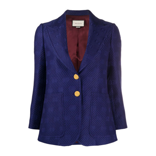 GUCCI/古馳 女士 服裝 藍(lán)色廓形西服外套 女士西服
