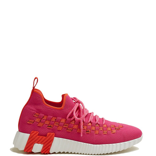 HERMES/愛馬仕 22年秋冬新款 Flex系列 女士覆盆子粉色/橙色網(wǎng)眼套穿式超輕鞋底運動鞋H222161Z8J370