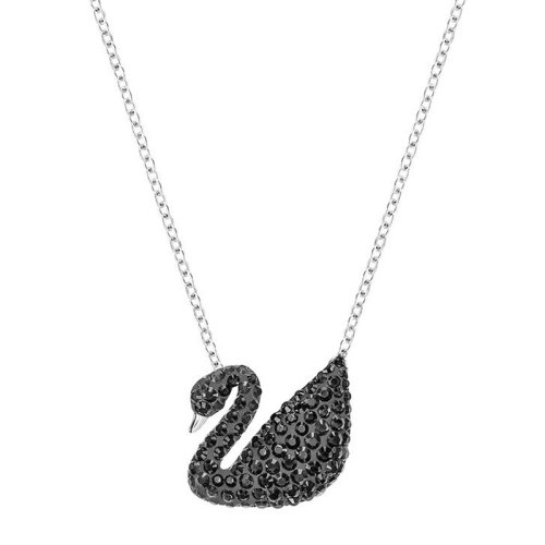 Swarovski/施華洛世奇  經(jīng)典天鵝系列女士黑色大號(hào)銀鏈仿水晶石鎖骨鏈吊墜項(xiàng)鏈 5347329