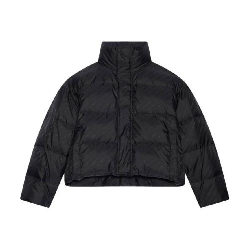  BALENCIAGA巴黎世家 22年春夏 女士 羽絨服 Women's Allover Logo Bb Puffer Jacket in Black
