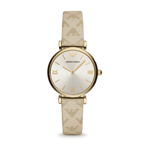 Emporio Armani/安普里奧阿瑪尼 阿瑪尼手表女士簡(jiǎn)約皮革表帶石英手表 AR11127
