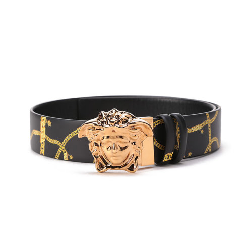  VERSACE/范思哲 22年新款 男士牛皮革板扣式雙面皮帶腰帶 DCU6705-1A02740_5B00V