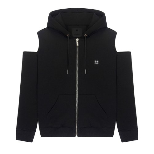 Givenchy/紀(jì)梵希 4G LOGO系列 女士黑色棉質(zhì)拉鏈連帽衛(wèi)衣BWJ02P3Z87-001