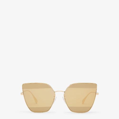  FENDI芬迪 22年春夏 女士 太陽(yáng)眼鏡 金色鏡面鏡片太陽(yáng)鏡 FOL008V1TF1FVA