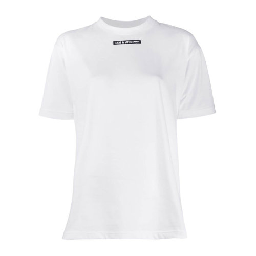 BURBERRY/博柏利女裝 服飾 時(shí)尚寬松 白色 棉質(zhì)文字圖案半袖 女士短袖T恤 8016890