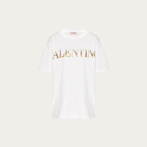  VALENTINO華倫天奴 22年秋冬 女士 短袖T恤 T-SHIRT EN JERSEY BRODé 1B3MG18W7DN0BO