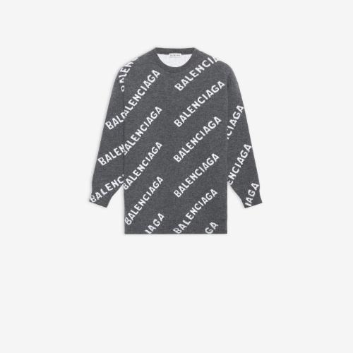  BALENCIAGA巴黎世家 22年秋冬 女士 衛(wèi)衣 ALLOVER LOGO CREWNECK 620983T15671382 預(yù)定商品1-3周發(fā)貨