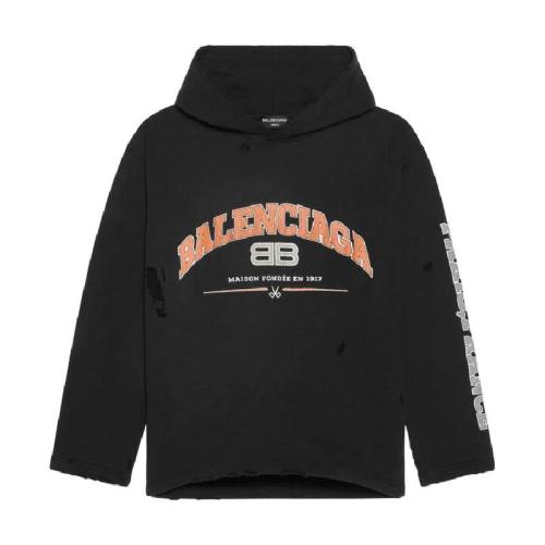  BALENCIAGA巴黎世家 22年春夏 女士 衛(wèi)衣 Maison Balenciaga Cropped Hoodie 連帽衫 670946TLV