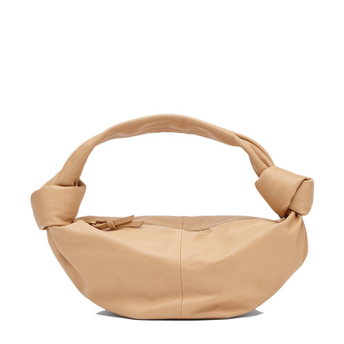 Bottega Veneta/葆蝶家 21新款 迷你杏仁色小牛皮Nappa皮革打結(jié)手提包629635VCP412700