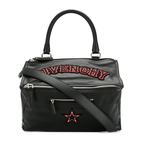 GIVENCHY 紀(jì)梵希 PANDORA  女士黑色小牛皮中號經(jīng)典LOGO休閑單肩包手提包