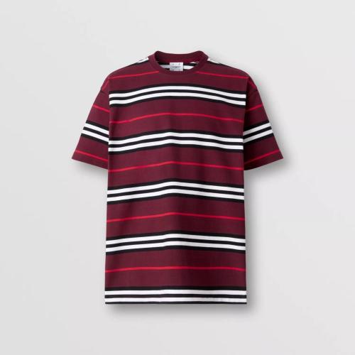 BURBERRY 22年秋冬 男士 標(biāo)志性條紋棉質(zhì)寬松 T 恤衫 80573321
