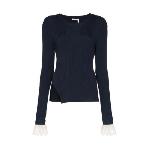  CHLOE/克洛伊 女士藍(lán)色時(shí)尚潮流針織衫/毛衫 CHC19AMP517604A9 PLFSX