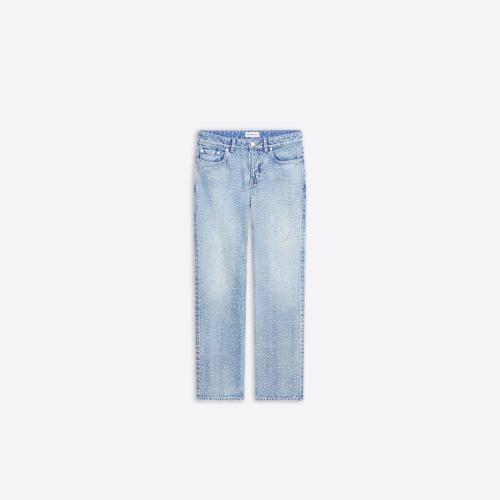  BALENCIAGA巴黎世家 22年春夏 女士 牛仔褲 Womens Low Waist Trousers Hole  in Indigo 68173