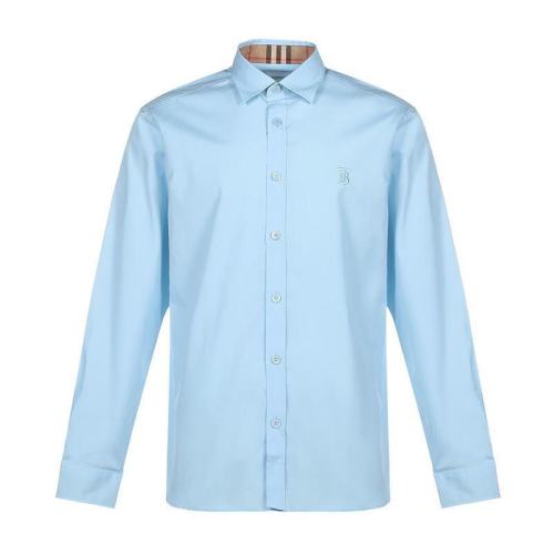  BURBERRY/博柏利 男士淺藍(lán)色棉質(zhì)長袖襯衫 80323071 PLFSX
