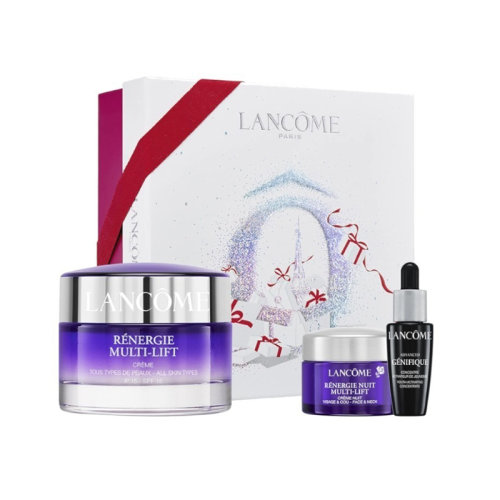 Lancome/蘭蔻2021圣誕限量立體塑顏套裝3件套 面霜50ml+晚霜15ml+小黑瓶精華10ml
