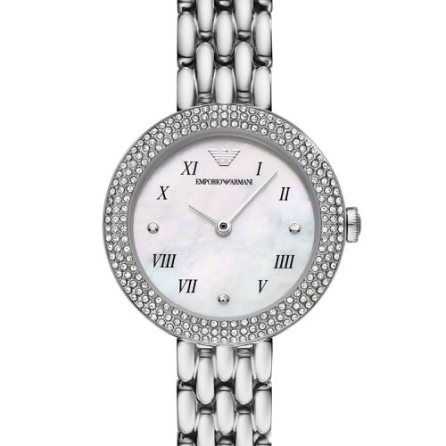 Emporio Armani/安普里奧阿瑪尼 Rosa玫瑰小圓盤歐美表小巧時(shí)尚休閑鋼帶女士 生日禮物送女友 AR11354