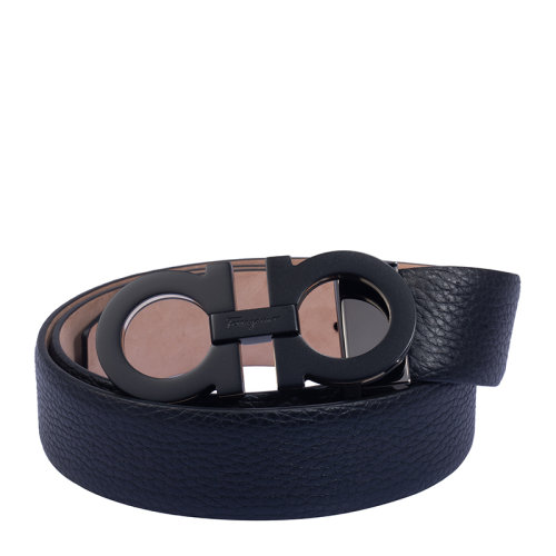 Salvatore Ferragamo/菲拉格慕 男士 黑色板扣休閑腰帶 男士腰帶 67-9880-688758