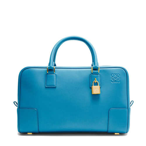 LOEWE/羅意威 21新款A(yù)mazona 28系列 女士湖水藍(lán)色納帕小牛皮金屬掛鎖手提斜挎單肩包0010623833