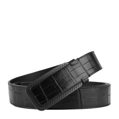 【秒發(fā)】Bottega Veneta/葆蝶家 男士鱷魚皮板扣式商務(wù)休閑腰帶