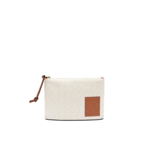  LOEWE羅意威 22年秋冬 女士 手拿包 Oblong pouch in Anagram jacquard and calfskin C821C63X