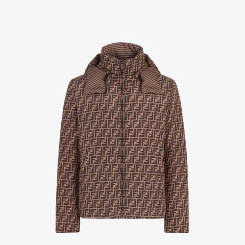  FENDI芬迪 22年春夏 男士 夾克 棕色尼龍羽絨夾克 FAA582A79OF13IZ