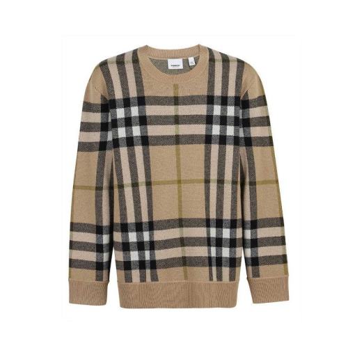  BURBERRY/博柏利 米色條紋長袖針織衫男士 80412861 PLFSX