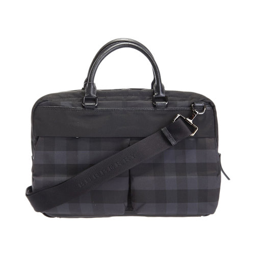 BURBERRY/博柏利 男士黑色帆布配皮公文包 3890799