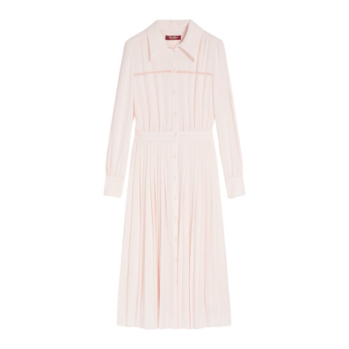 MaxMara/麥絲瑪拉 22年早春新款 URTA系列 女士淺粉色輕質(zhì)卡迪面料襯衫式連衣裙6221012706015
