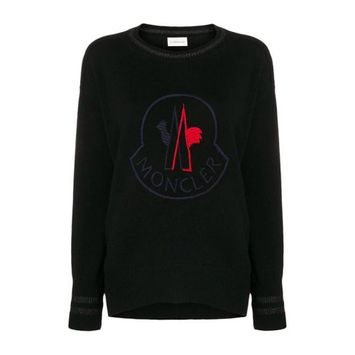  Moncler/蒙克萊 女士黑色羊毛混紡針織衫/毛衣 9050850-9489Y-999 PLFSX