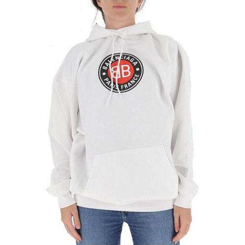 Balenciaga/巴黎世家  女裝 時(shí)尚百搭 女士白色棉質(zhì)連帽衛(wèi)衣 578135TJVD79000