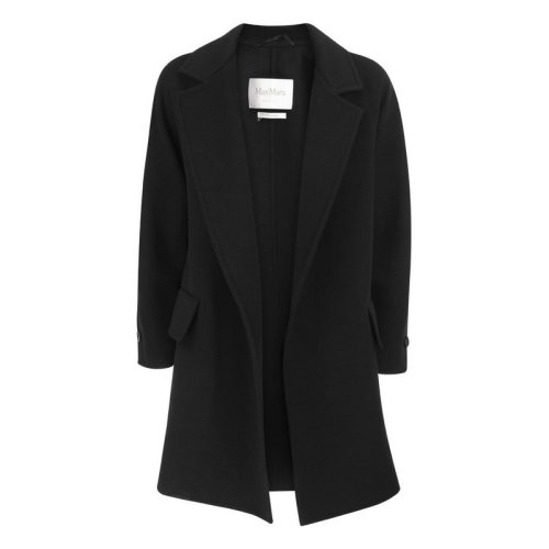  MaxMara/麥絲瑪拉 女士黑色羊毛混紡大衣 10110328600 002 PLFSX