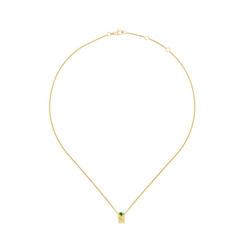 GUCCI/古馳 22春夏新款 18K金黃金飾翡翠銜尾蛇項鏈672434I19Z08067