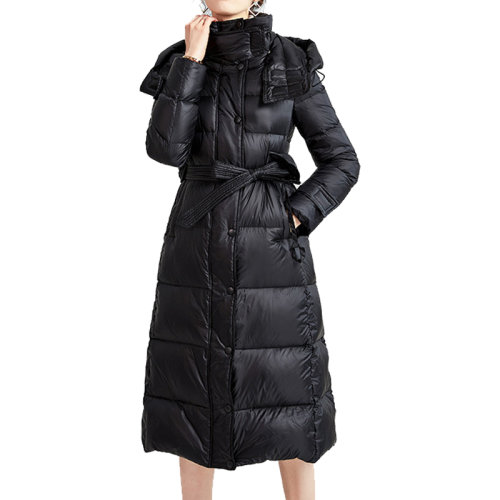 GeleiStory/GeleiStory 羽絨服女新款白鴨絨長款過膝修身加厚保暖立領(lǐng)連帽女裝＞女士外套＞女士羽絨服