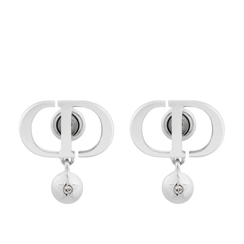 DIOR/迪奧 22新款PETIT CD系列 女士銀色金屬CD徽標(biāo)字母飾圓珠星星吊飾耳環(huán)耳墜E2040WOMCY_D009